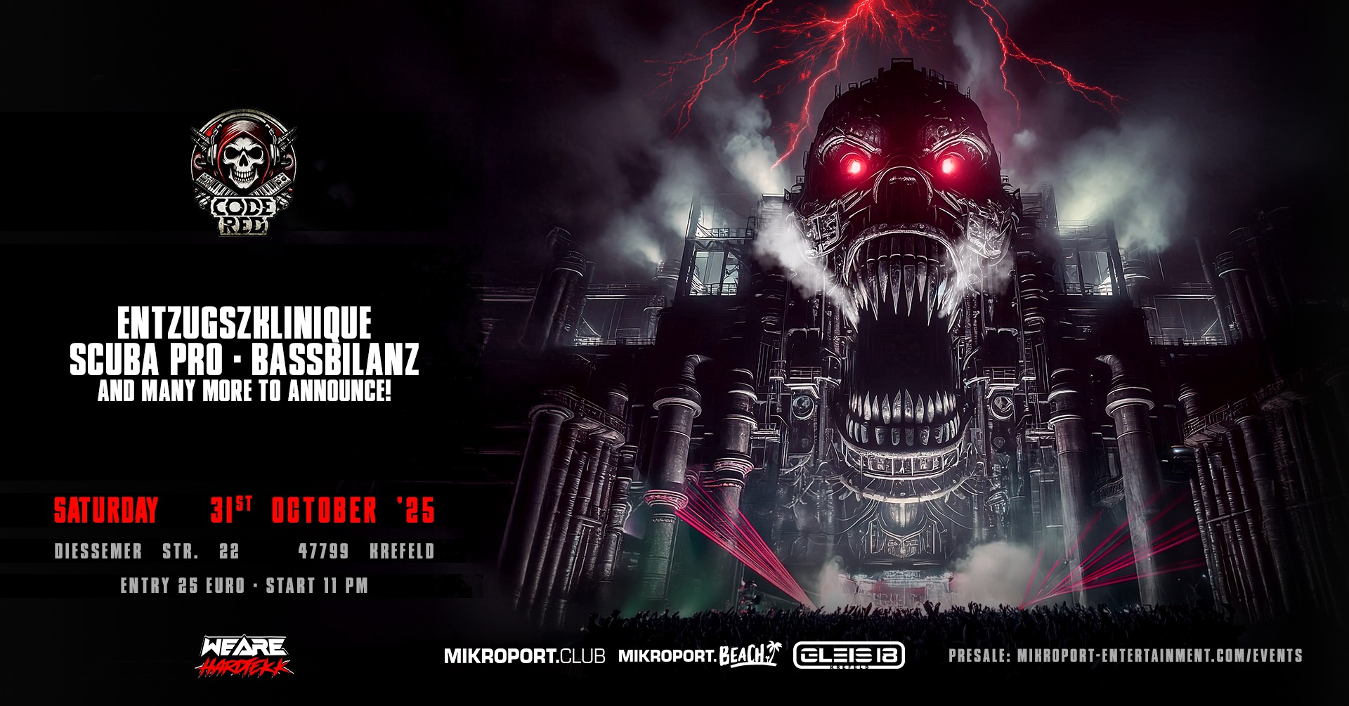 31.10.25 CODE RED – HALLOWEEN FESTIVAL / 4 Areas