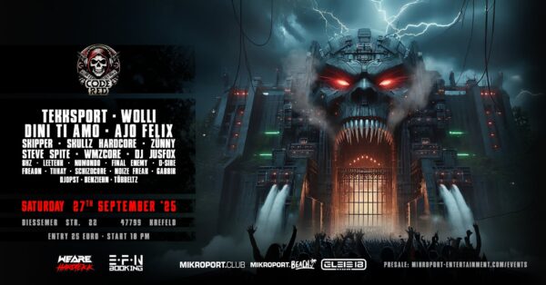 Ticket - 27.09.25 CODE RED: HARDTEKK x UPTEMPO x EARLY HARDCORE CLASSICS