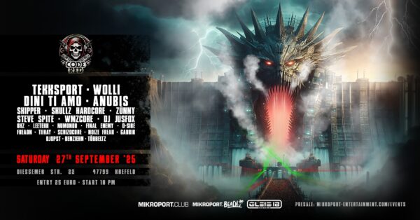 Ticket - 27.09.25 CODE RED: HARDTEKK x UPTEMPO x EARLY HARDCORE CLASSICS