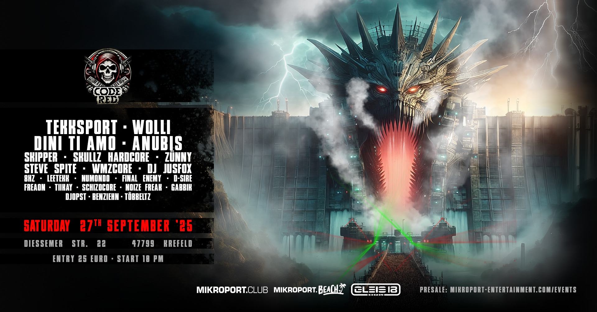 27.09.25 CODE RED: HARDTEKK x UPTEMPO x EARLY HARDCORE CLASSICS