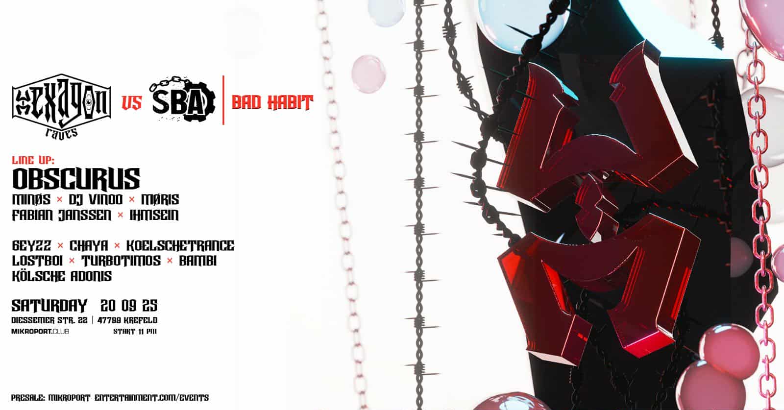 20.09.25 – Hexagon Raves x SBA – Hardtechno x Bouncy