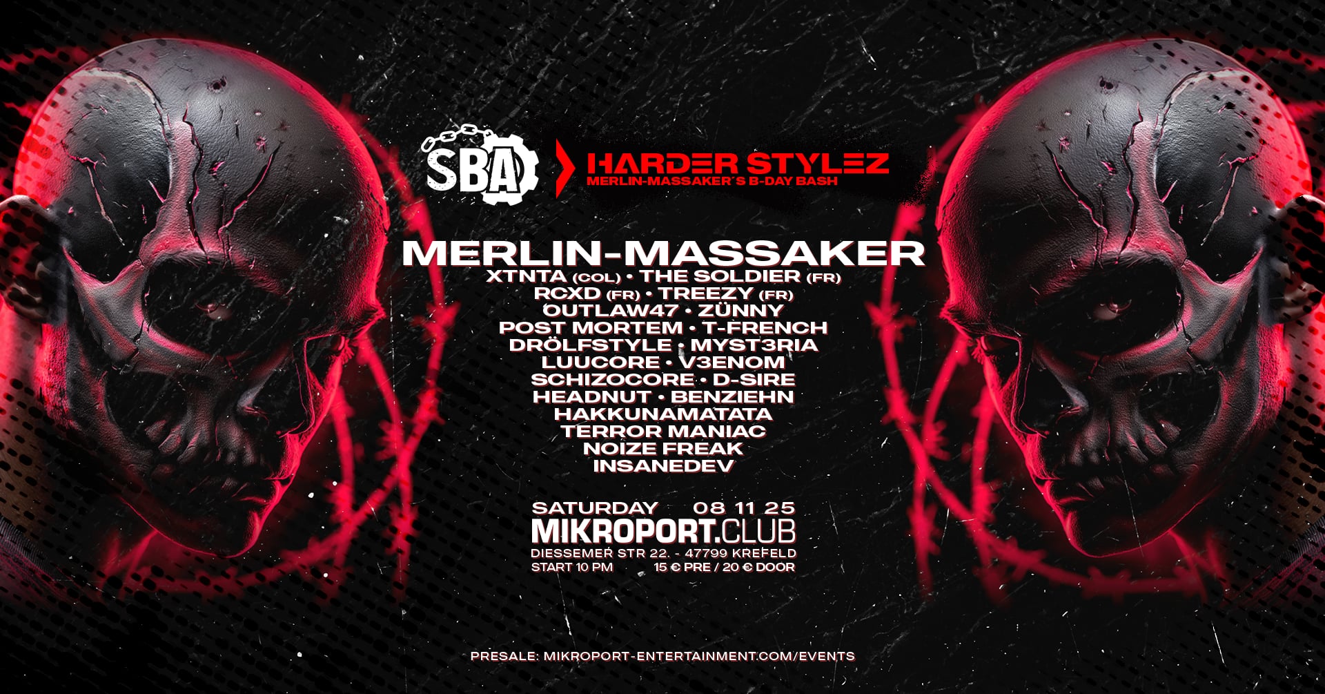 08.11.25 – SBA – Merlin Massaker´s Hardcore Birthday Bash  – 2 Areas
