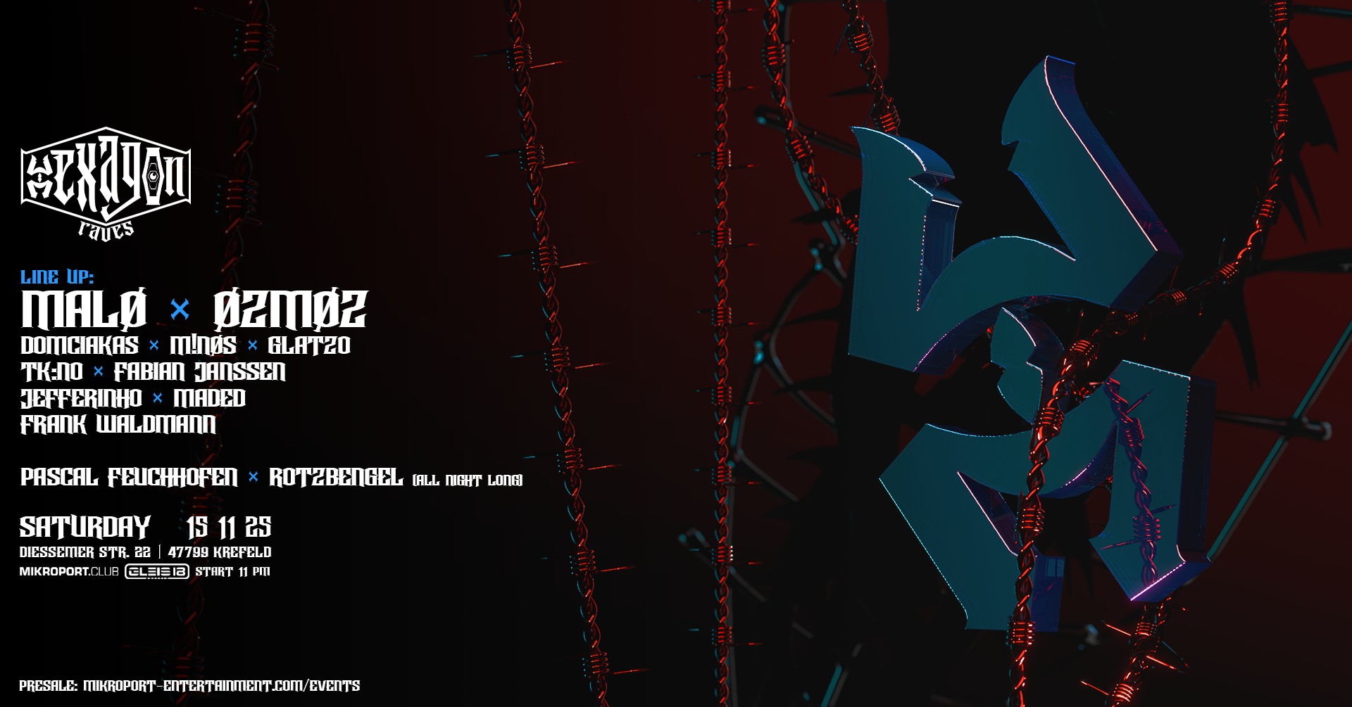 15.11.25 – Hexagon RAves w.MALØ & Øzmøz