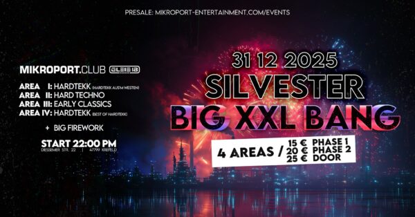 31.10.25 - SILVESTER  BIG XXL BANG 4 AREAS + XXL FIREWORK