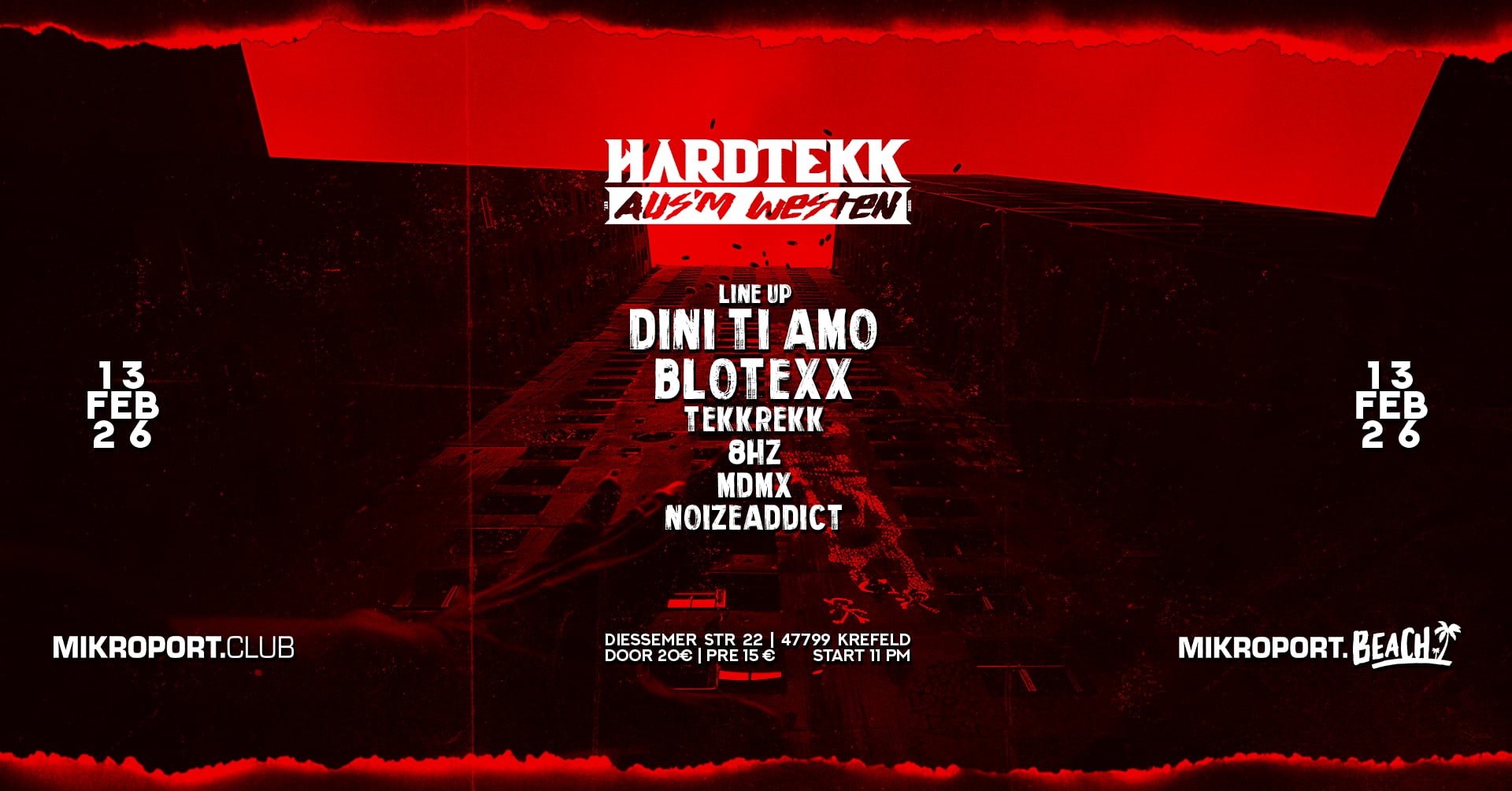 13.02.26 – Hardtekk aus´m westen w Dini Ti Amo, Blotexx & more – Ticket