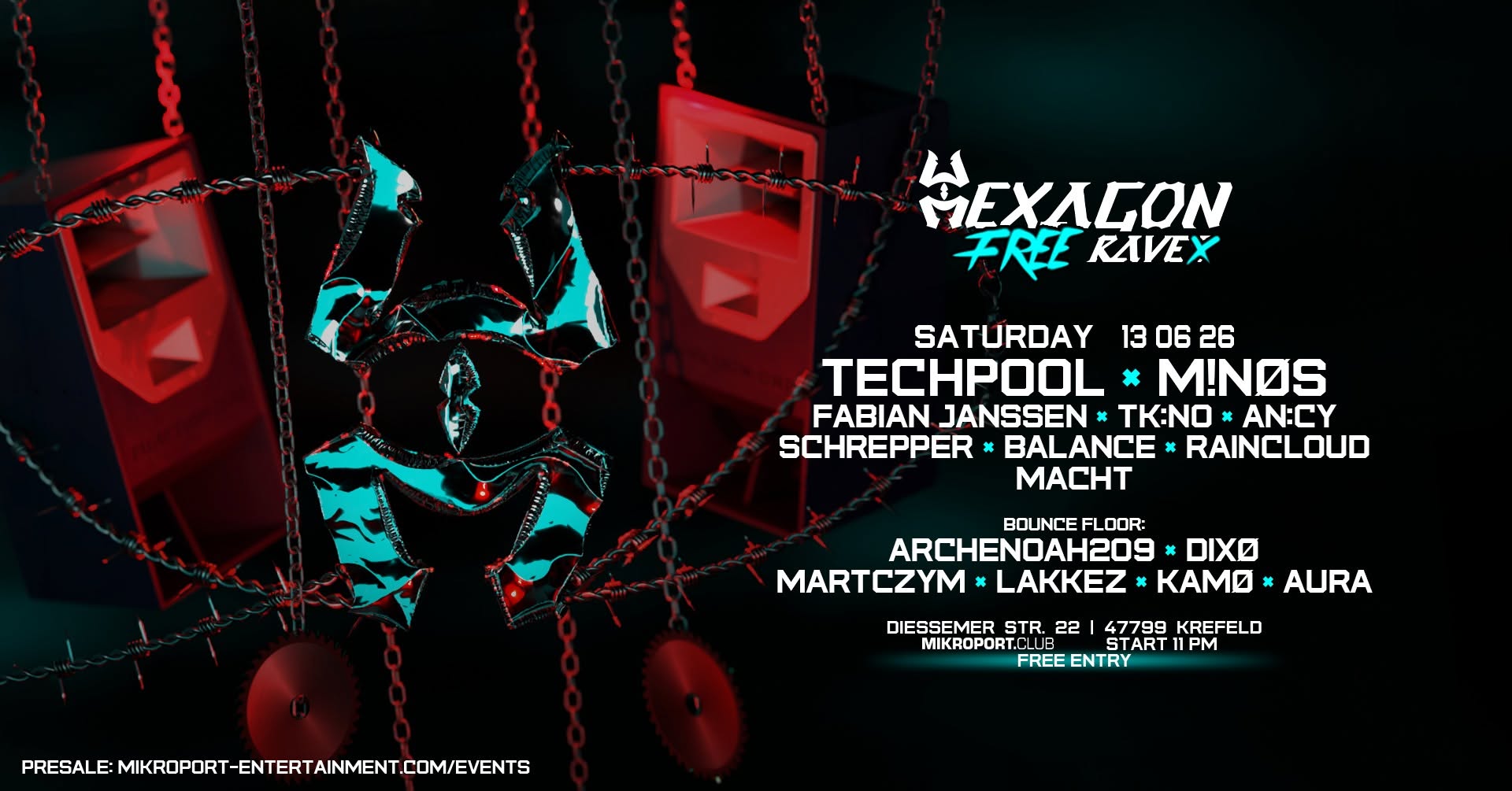 13.06.26 – Free Hexagon Rave  – Club + Open air