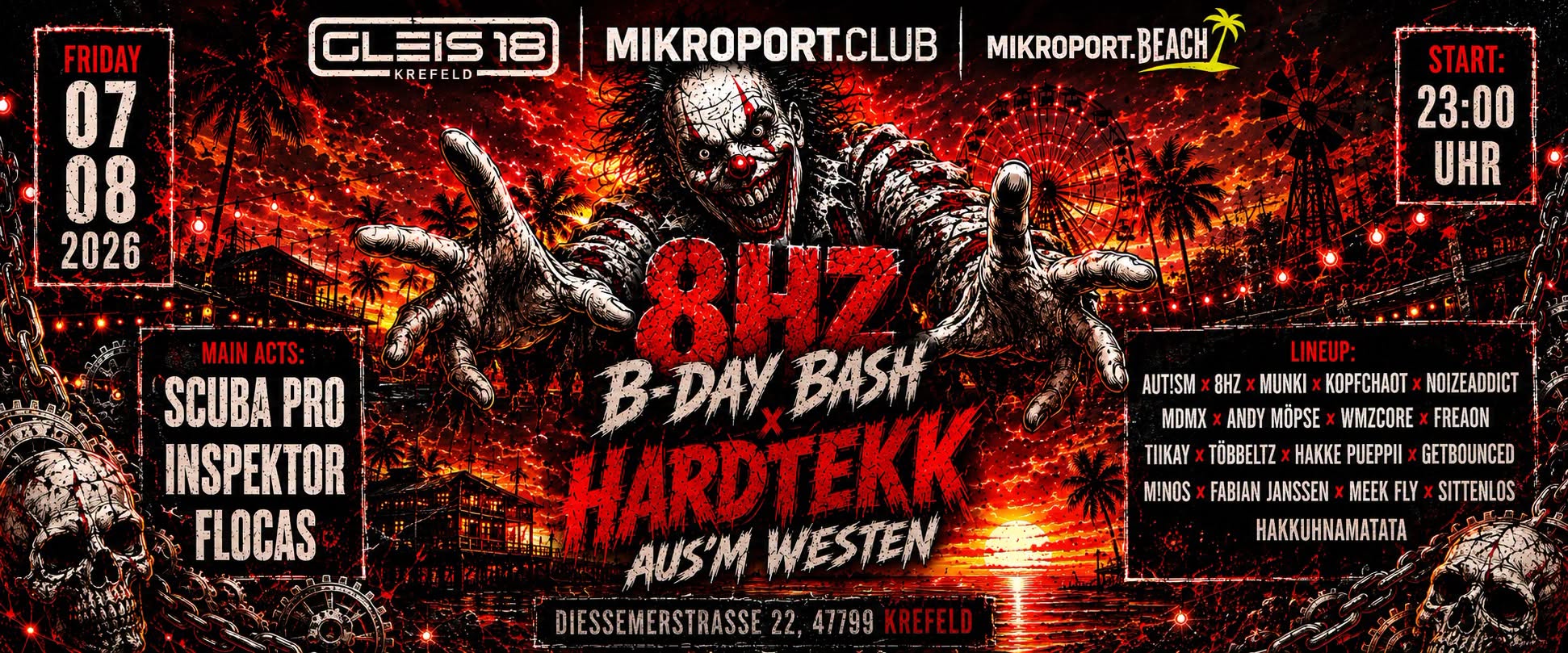 07.08.26 – Hardtekk aus’m Westen 8Hz B Day Bash