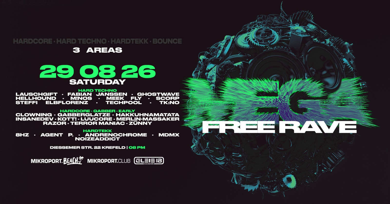 29.08.26 – Mega Free Rave – 3 Areas